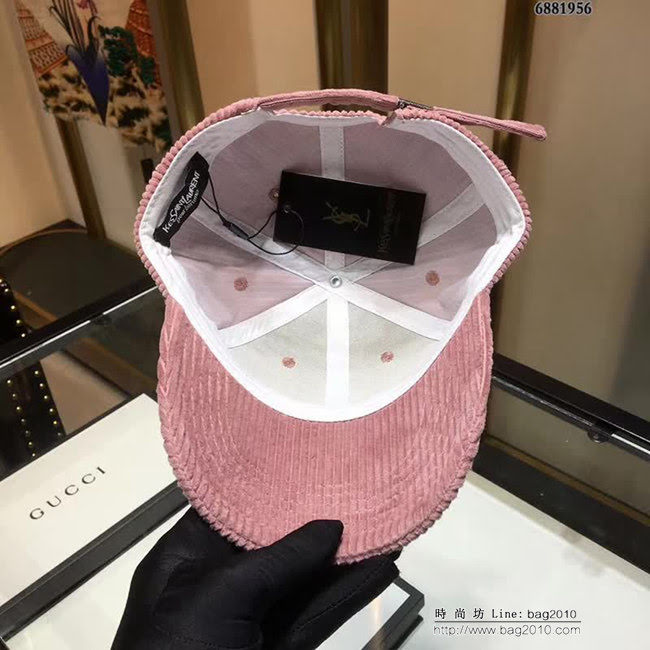 YSL聖羅蘭 跑量款 2018秋冬新款棒球帽 燈芯絨鴨舌帽 6881956 LLWJ6771